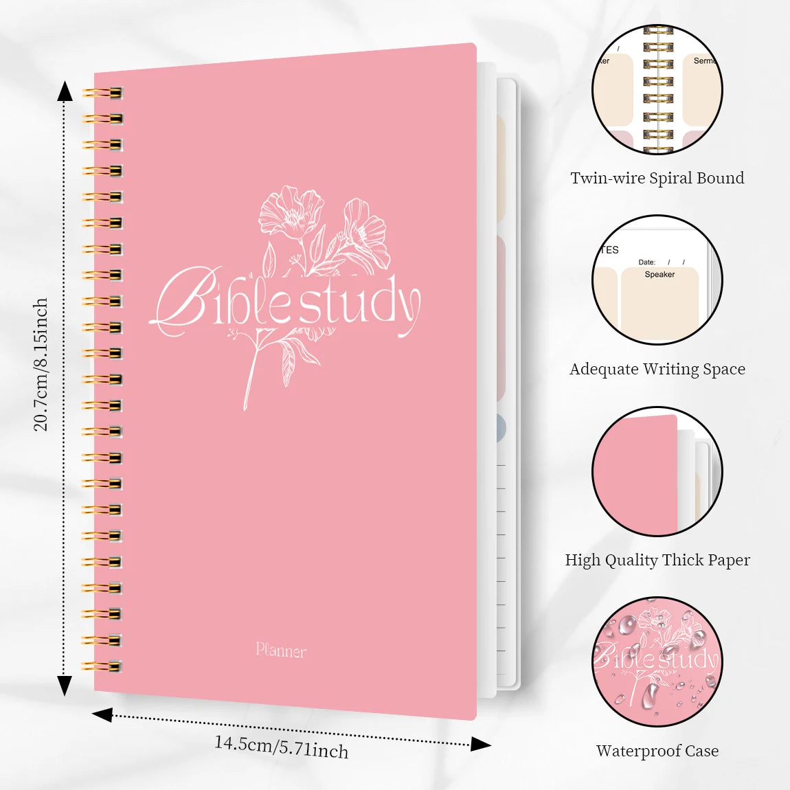 Bible Study Journal with Colorful Scripture Stickers–SOAP Method Prayer Notebook with Tabs for Bible Books,Christian Gift