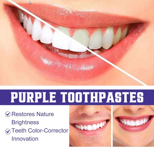 Jaysuing Purple Tooth Whitening Toothpaste Cleaning Stains Bad Breath Care For Gums White toothpaste