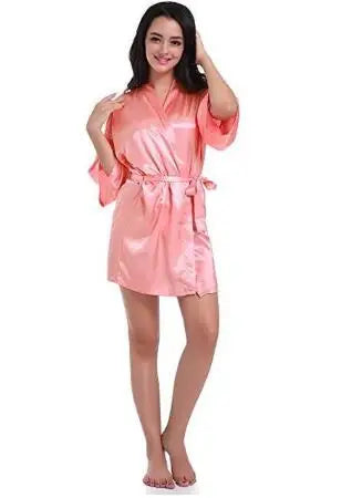 Green Nightgown Solid Color Kimono Lady Elegant Bathrobe Satin Homewear Wedding Bridal Gift Sleepwear Sexy Intimate Lingerie