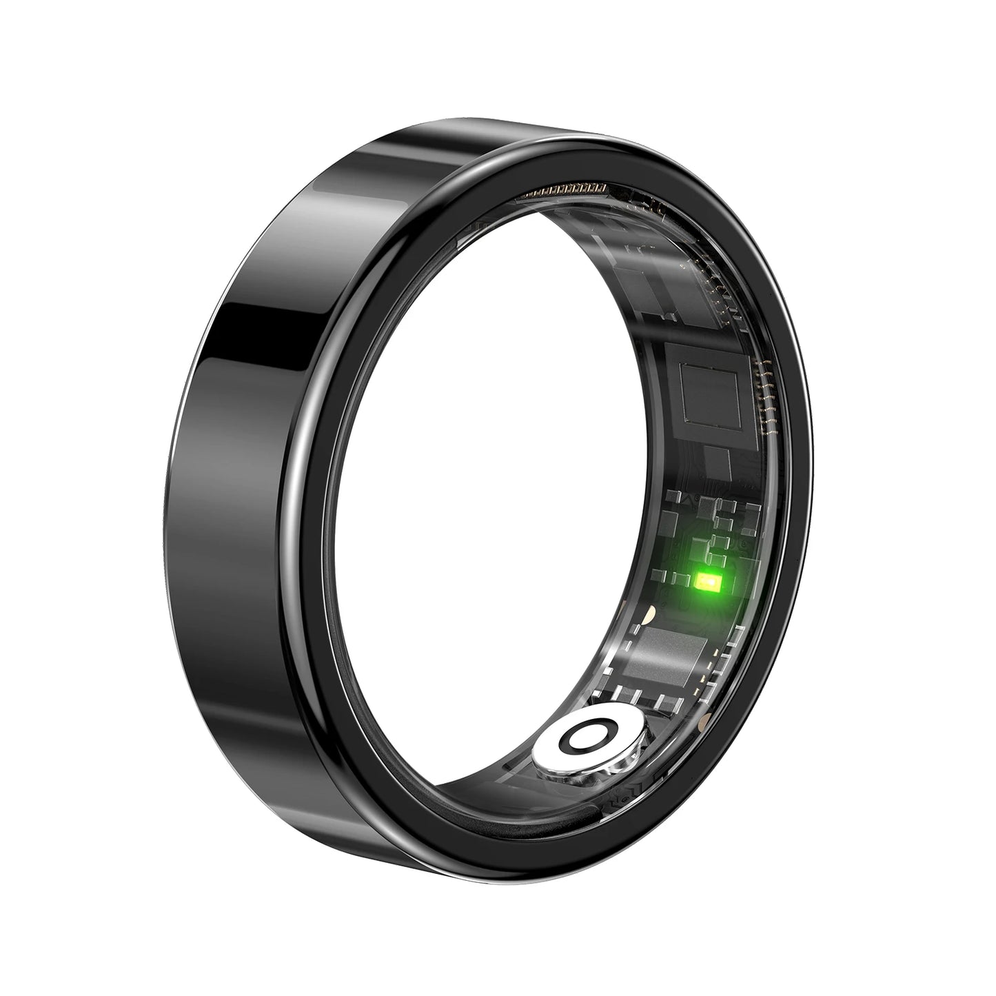 Hyprliving Smart Ring Remote Control Fitness Sleep Tracker Heart Rate Monitor Touch Screen Lighting Steel Ceramic Case