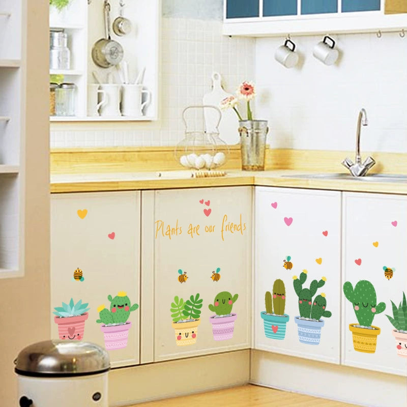 Vertical Self-Adhesive Entrance Painting Bonsai Artificial Green Plant