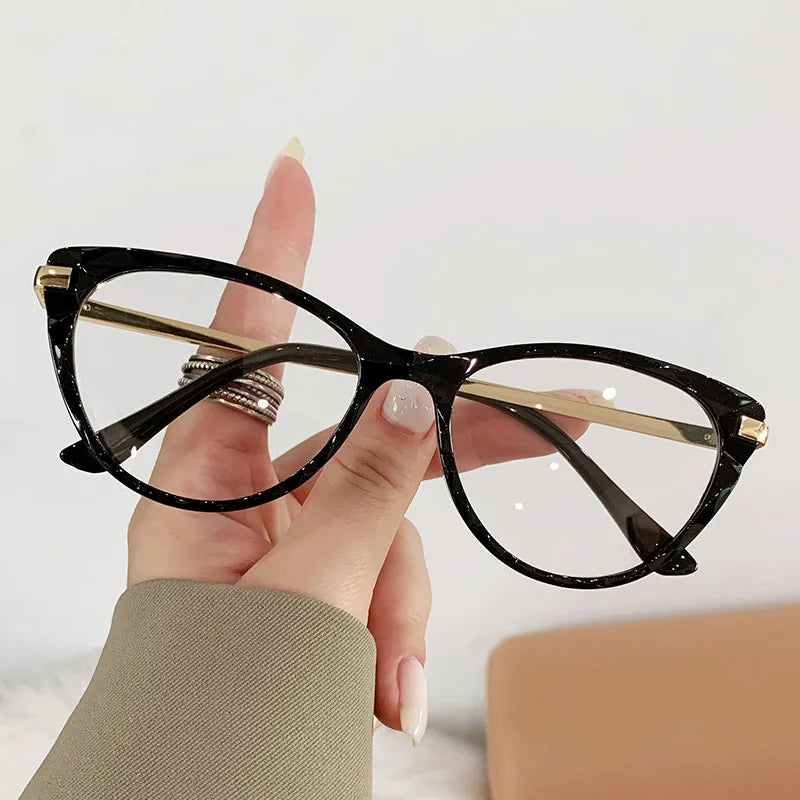 New Sexy Cat Eye Glasses Women Anti Blue Light Transparent Eyewear Brand Designer Vintage Clear Eyeglasses Optical Frame Oculos