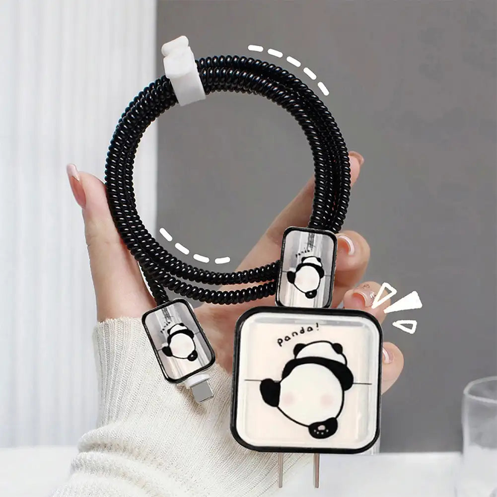 Creative Line Cute Case for iPhone 15 14 13 Pro Max 18/20W Charger Charging Protector Data Wire Winder Simple Line Art Cover