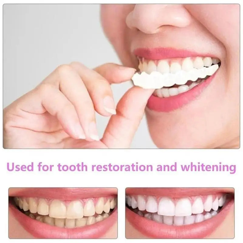 1 Pair Snap on Teeth Veneers Dentures for Men and Women Cover Fake Tooth Instant Confidence Smile Temporary Teeth Hygiene Tools