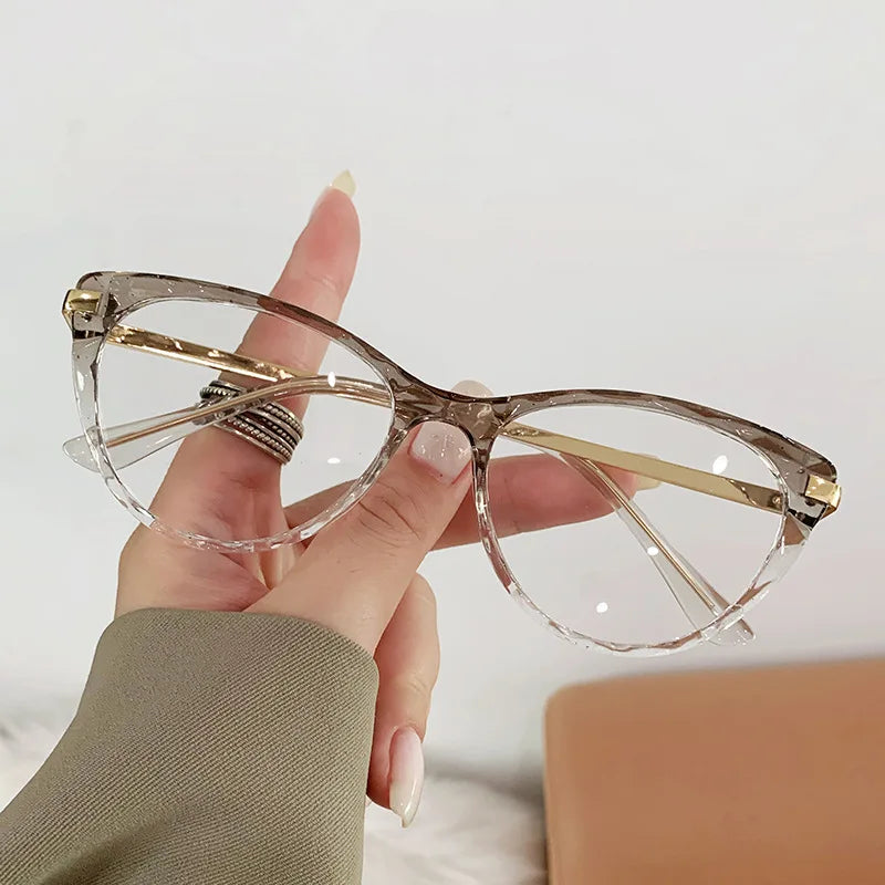 New Sexy Cat Eye Glasses Women Anti Blue Light Transparent Eyewear Brand Designer Vintage Clear Eyeglasses Optical Frame Oculos