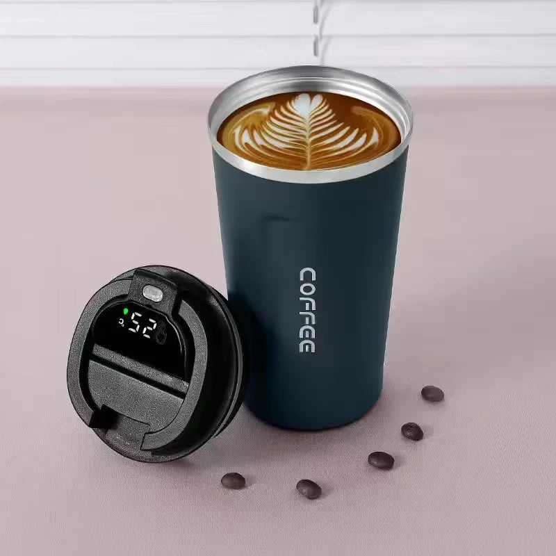 Insulated Coffee Mug Smart Temperature Display Coffee Cup Stainless Steel Thermos Cup Travel Water Bottle Car Office Water Cups
