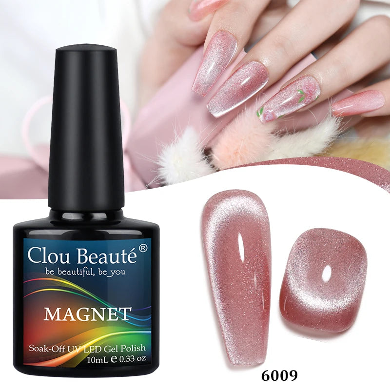 Clou Beaute Red Green Crystal Cat Eye Magnetic Gel Nail Polish 9D Galaxy Effect Holographic Reflective UV LED Varnish Nail Art
