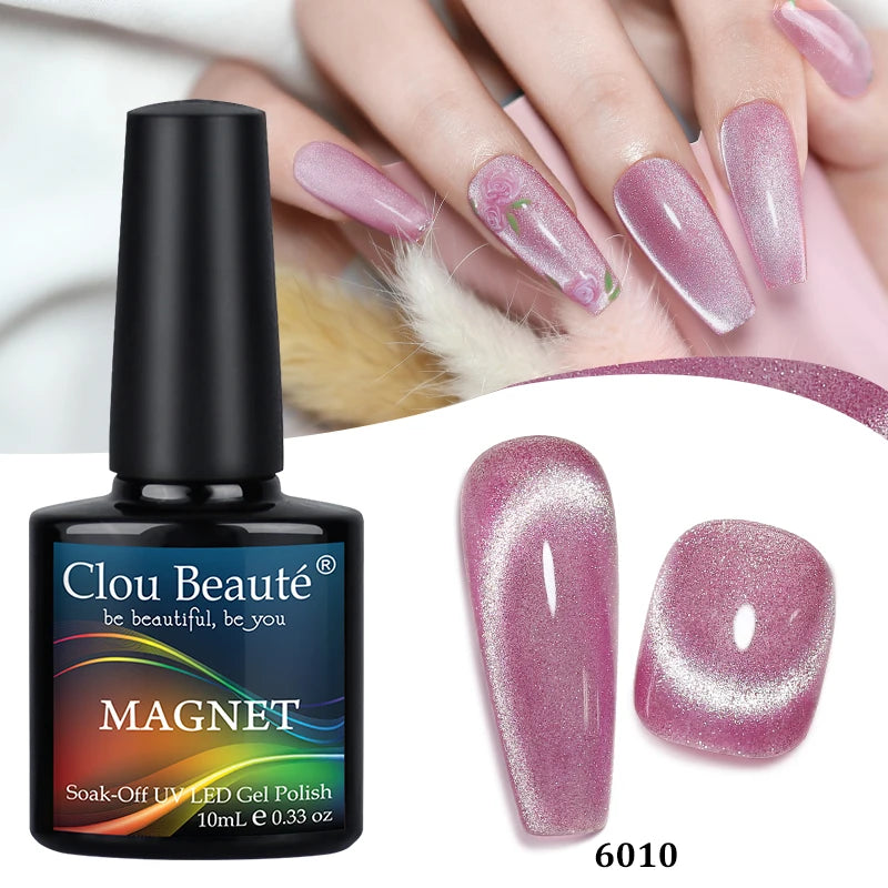 Clou Beaute Red Green Crystal Cat Eye Magnetic Gel Nail Polish 9D Galaxy Effect Holographic Reflective UV LED Varnish Nail Art