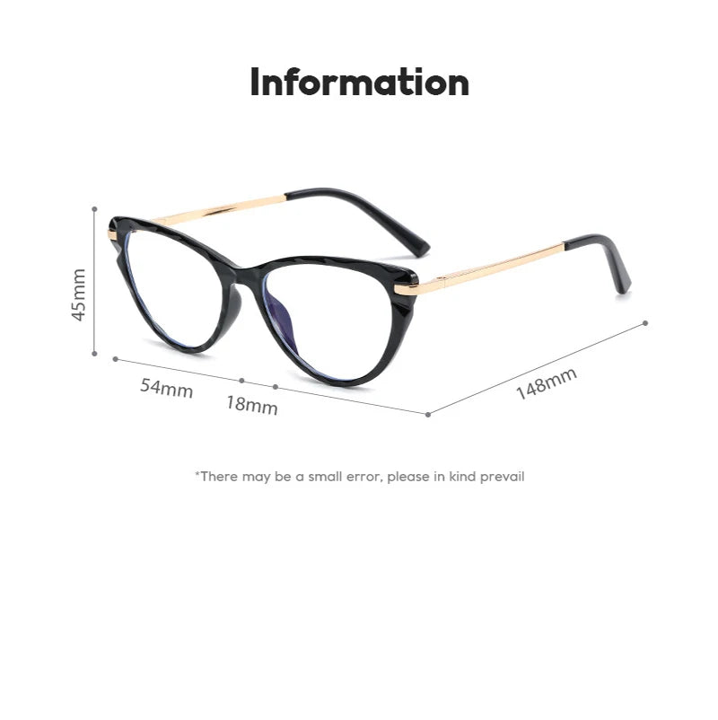 New Sexy Cat Eye Glasses Women Anti Blue Light Transparent Eyewear Brand Designer Vintage Clear Eyeglasses Optical Frame Oculos