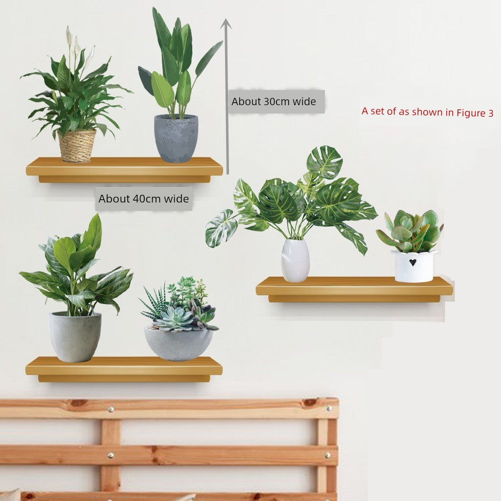 Vertical Self-Adhesive Entrance Painting Bonsai Artificial Green Plant