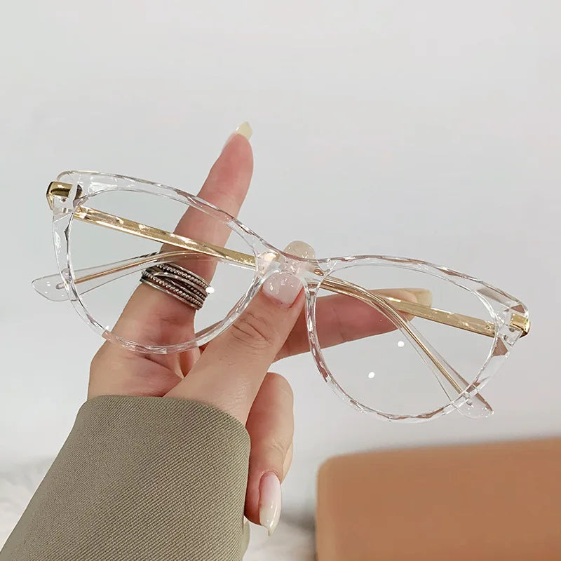 New Sexy Cat Eye Glasses Women Anti Blue Light Transparent Eyewear Brand Designer Vintage Clear Eyeglasses Optical Frame Oculos