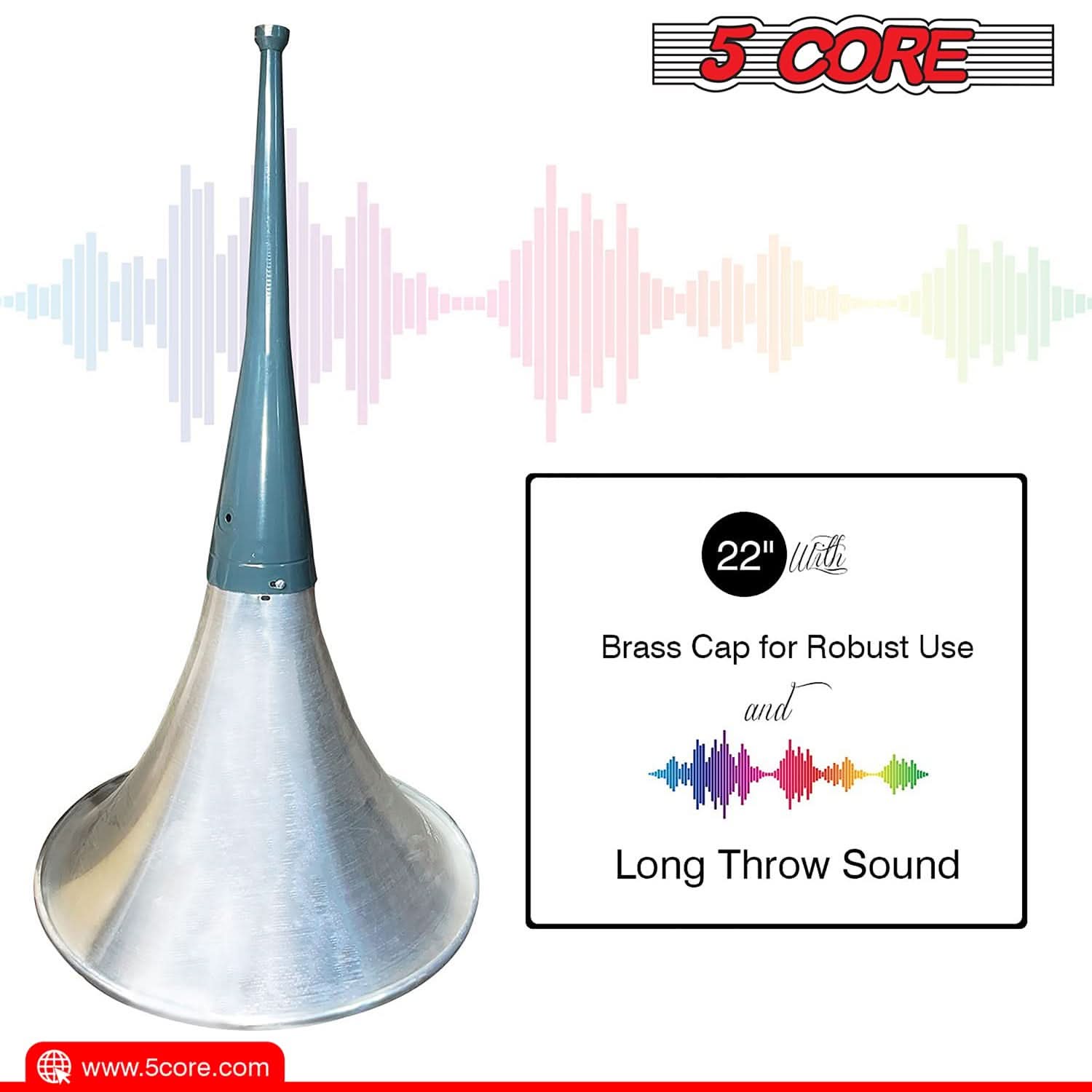5 Core PA Horn Speaker 600W PMPO Compression Driver in 22 Inch Trumpet Throat Loud Audio System-3