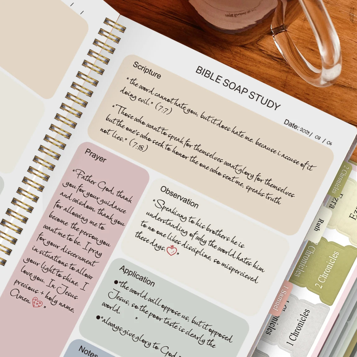 Bible Study Journal with Colorful Scripture Stickers–SOAP Method Prayer Notebook with Tabs for Bible Books,Christian Gift