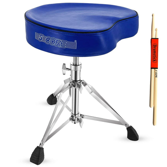 5 Core Drum Throne 4" Padded Guitar Stool Drummer Chair Adjustable Musician Seat-0