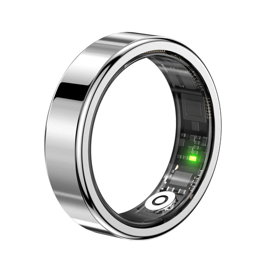Hyprliving Smart Ring Remote Control Fitness Sleep Tracker Heart Rate Monitor Touch Screen Lighting Steel Ceramic Case