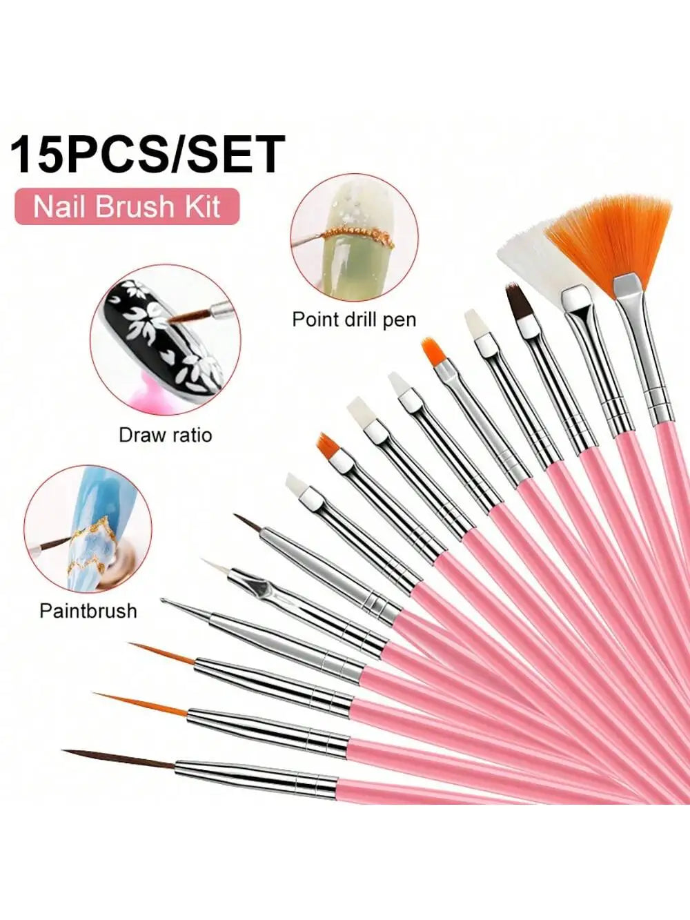Professional Acrylic Nail Art Kit Complete Gel Nail Polish Powder Set for Manicures White Clear Pink Extension Nails All Needed