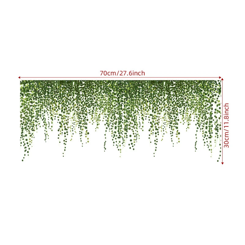 Tropical Plant Leaves Wall Stickers Nordic Rainforest Green Plants Window Decal DIY Mural for Children's Room Home Decoration