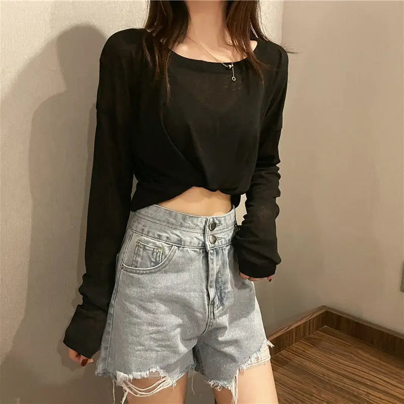 Breathable M-4XL T-shirts Women Loose Thin Summer Sun-proof Chic Ulzzang Leisure Korean Fashion Clothing O-neck Tops Harajuku