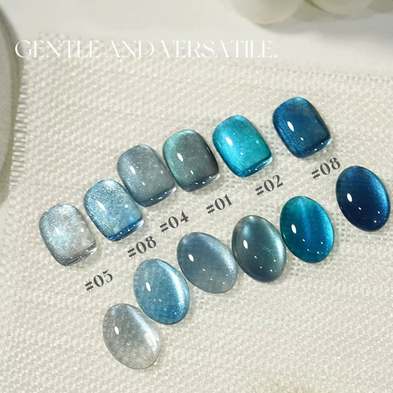 MIANEL 12ML 1-12pcs Blue Nails Glass Bead Cat Eye Gel Nail Polish Whitening Popular Summer Nails Crystal Nail Polish Green Nails