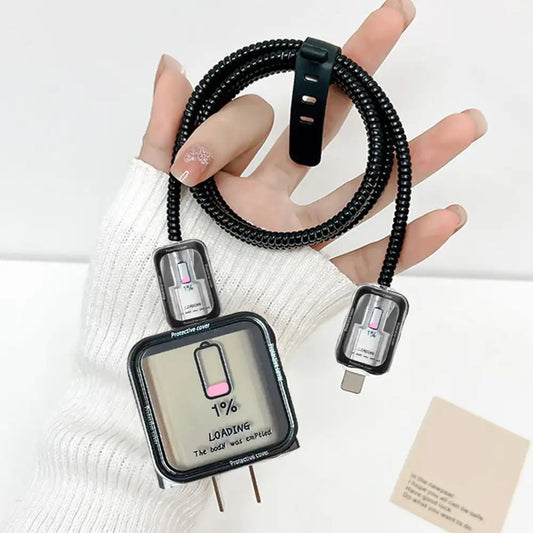 Creative Line Cute Case for iPhone 15 14 13 Pro Max 18/20W Charger Charging Protector Data Wire Winder Simple Line Art Cover