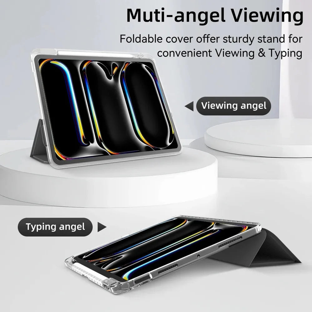 For 2025 iPad Air 11 Case iPad 10th Generation 11th A16 9th Cover Gen iPad Pro11 4 5 10.9in 12.9 M2 M3 M4 Pencil Holder Case