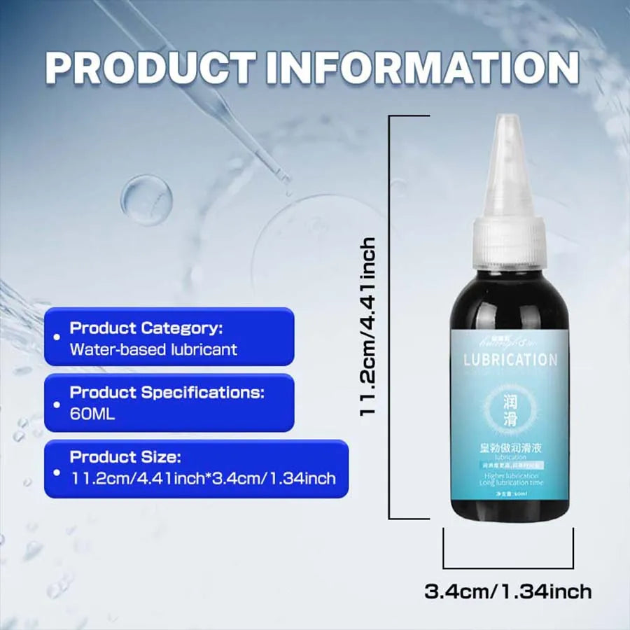 Water Based Lube,Liquid Personal Lubricant for Long-Lasting Pleasure for Men, Women and Couples, Safe for Toys, Travel-Friendly