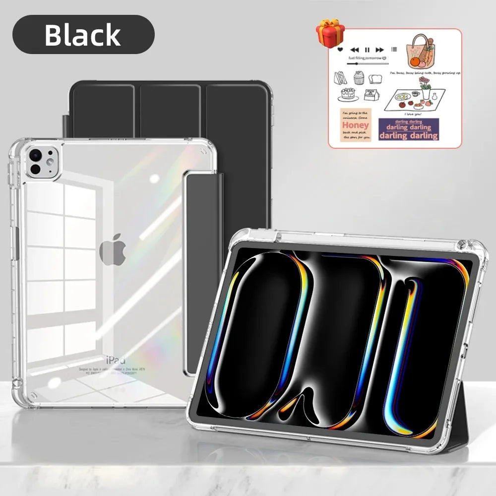 For 2025 iPad Air 11 Case iPad 10th Generation 11th A16 9th Cover Gen iPad Pro11 4 5 10.9in 12.9 M2 M3 M4 Pencil Holder Case
