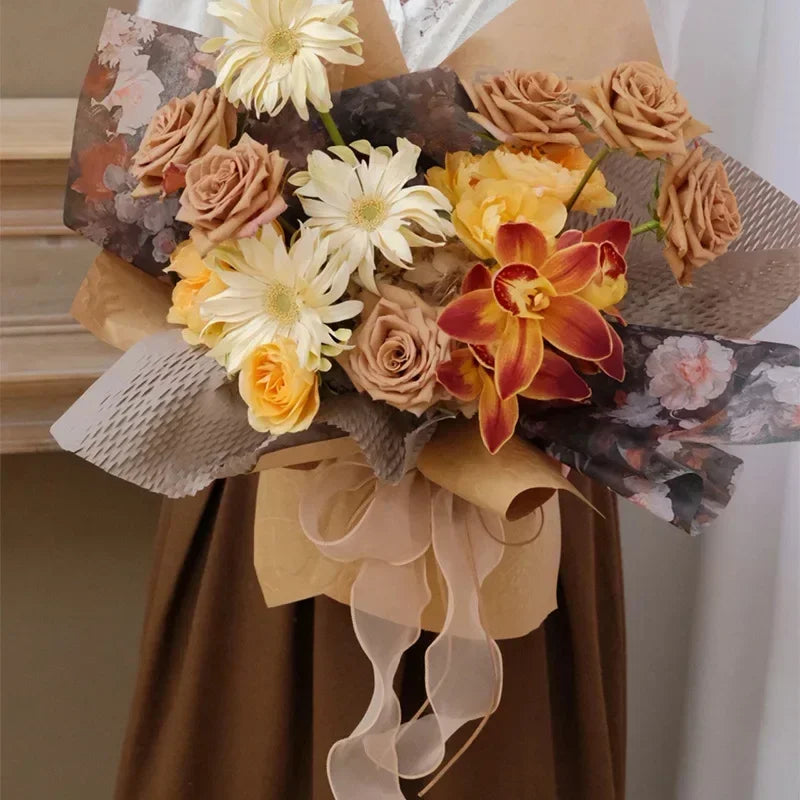 10 size/roll ribbon yarn satin for DIY handicraft gift wrapping decoration wedding bouquet wreath sewing supplies