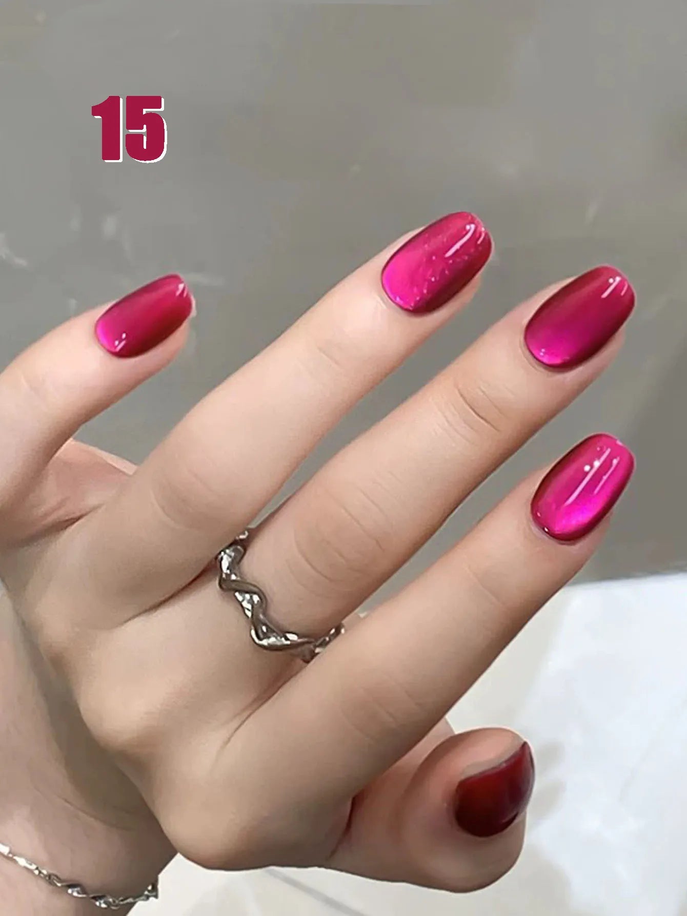 MIANEL 12ML 1-21PCS Red Ocean Cat Eye Gel Nail Polish 2025 Flash Glass Beads Cat Magnetic Gel Red Nails Blue Nails Summer Nails