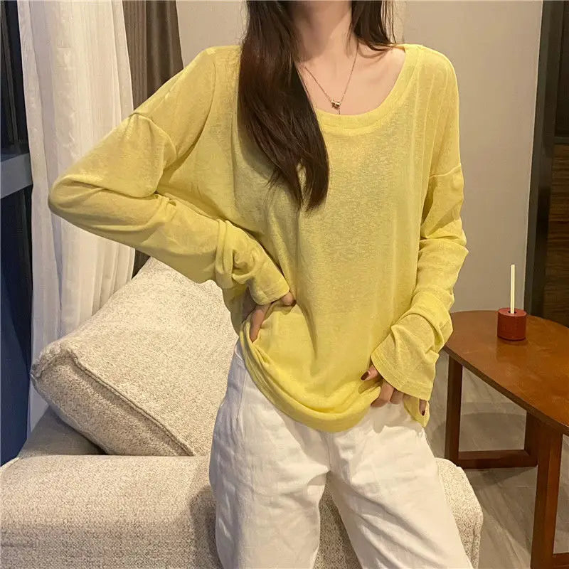 Breathable M-4XL T-shirts Women Loose Thin Summer Sun-proof Chic Ulzzang Leisure Korean Fashion Clothing O-neck Tops Harajuku