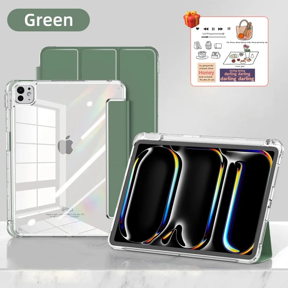 For 2025 iPad Air 11 Case iPad 10th Generation 11th A16 9th Cover Gen iPad Pro11 4 5 10.9in 12.9 M2 M3 M4 Pencil Holder Case