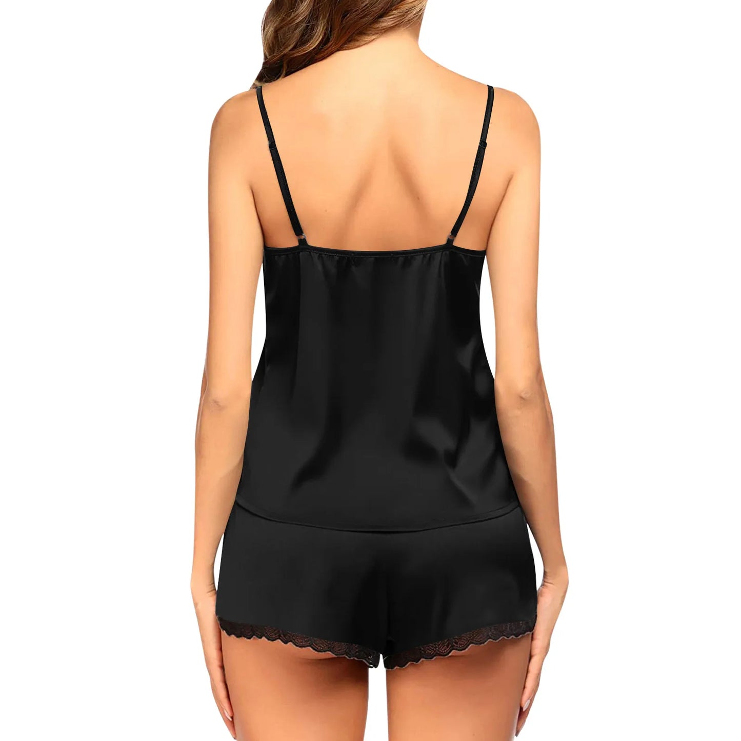 Sexy Lingerie For Women Lace V-neck Solid Color Shorts Set Sleepwear Lingerie Babydoll Pajamas Sets Underwear Nightwear