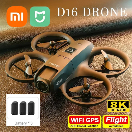 Xiaomi D16 Drone HD Dual Camera 8K Profesional Aerial 3 Battery Brushless Motor Optical Flow GPS Positioning Avoidance Drone TOP