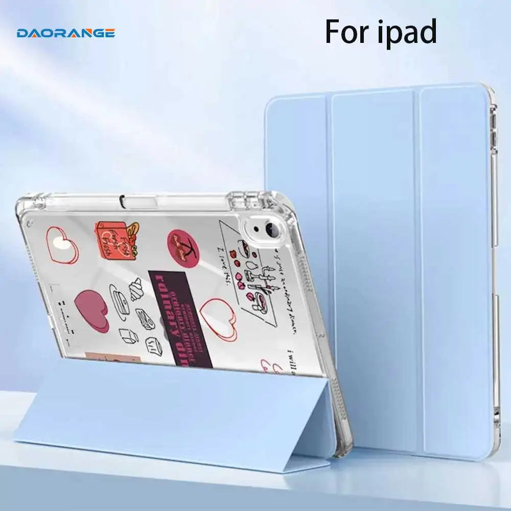 For 2025 iPad Air 11 Case iPad 10th Generation 11th A16 9th Cover Gen iPad Pro11 4 5 10.9in 12.9 M2 M3 M4 Pencil Holder Case