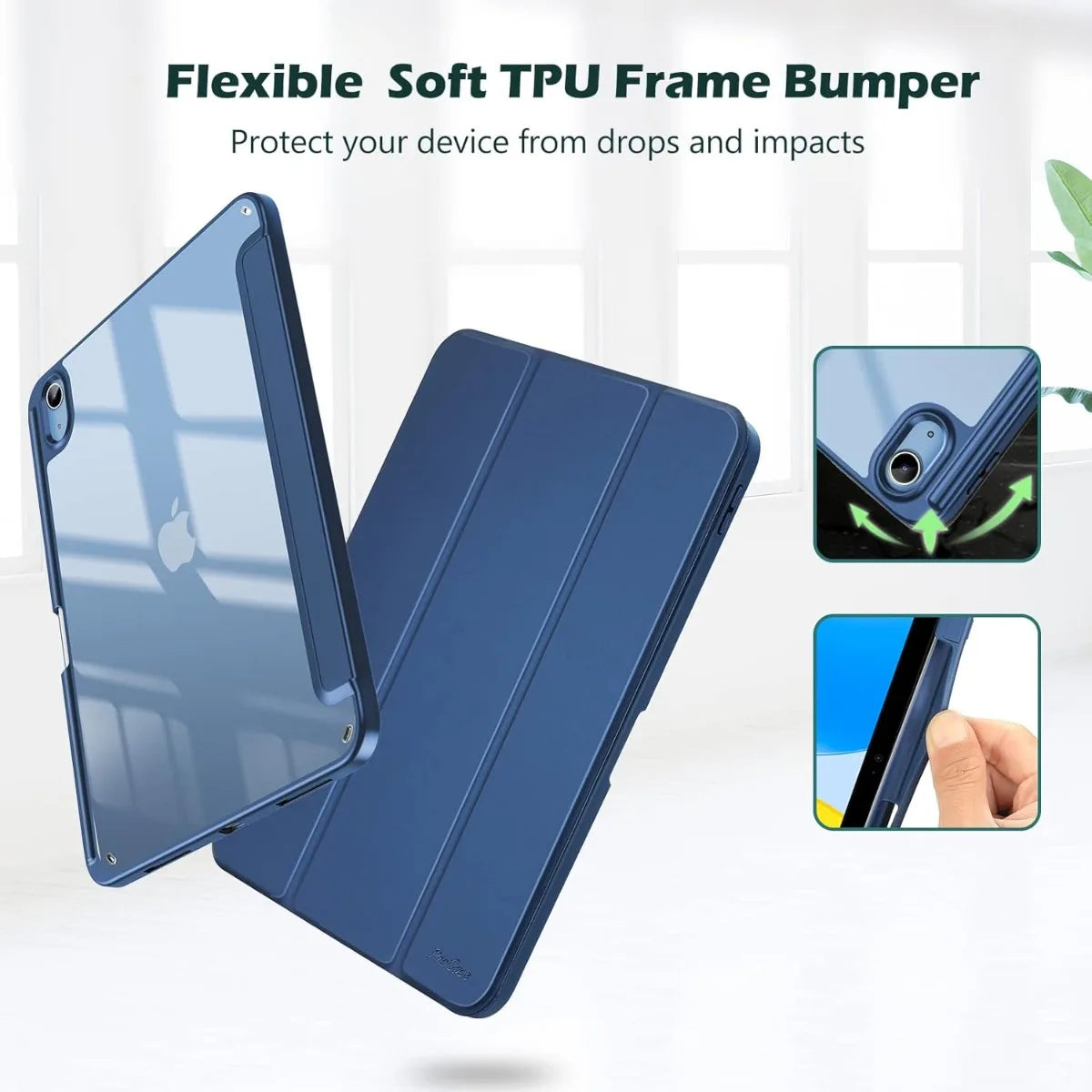 for iPad (A16) 11th Generation 11 Inch 2025/10th Generation 10.9 Inch 2022 Case  Pencil Holder,Hybrid iPad 11 10 Case with Clear