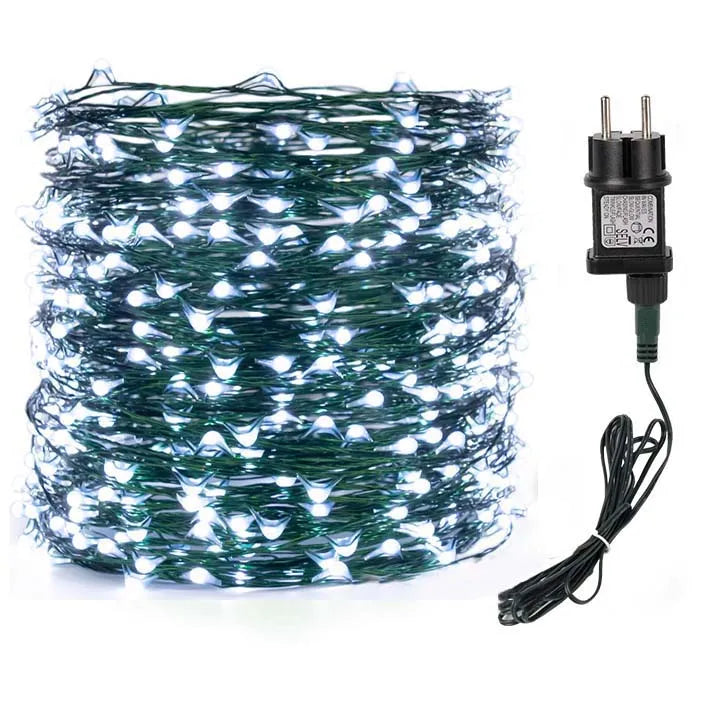 LED Green Wire Fairy Lights String Warm White Garland for Outdoor Home Christmas Tree Decoration Wedding Party Garden Lighting