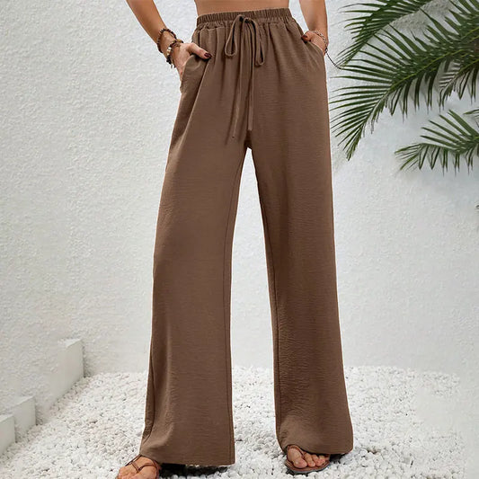 Women Striped Trousers Summer New Fashion Streetwear Basic Straight Casual Slim Pants Lady Sexy Solid Simple Versatile Trousers