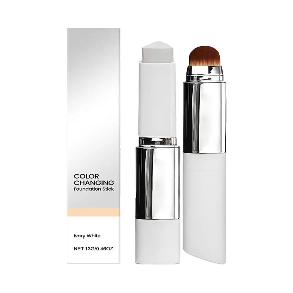 2-in-1 Color Changing Foundation Stick Lightweight Moisturizing Brightening Color Changing Foundation Makeup Base Cosmetics
