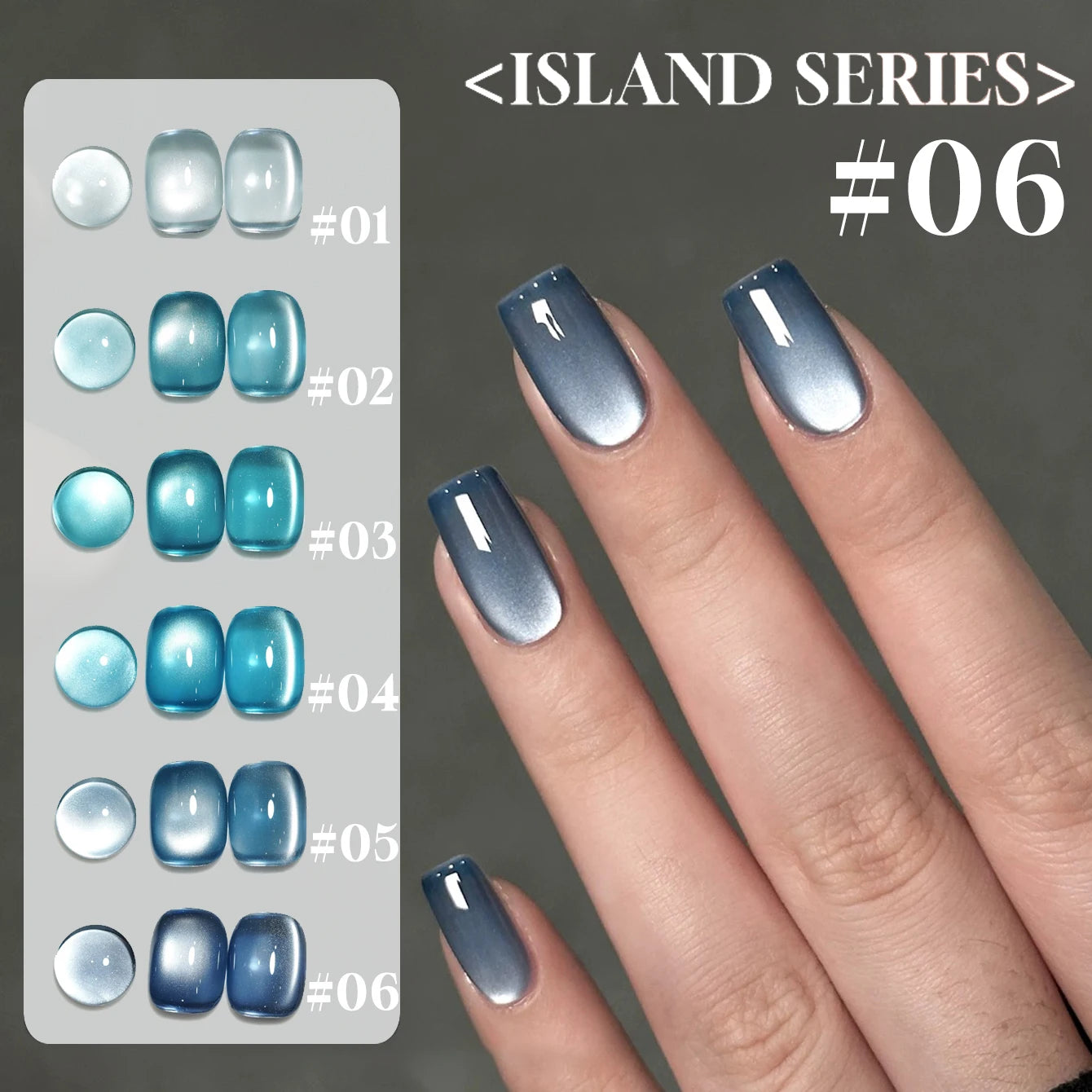 MIANEL 12ML 1-12pcs Blue Nails Glass Bead Cat Eye Gel Nail Polish Whitening Popular Summer Nails Crystal Nail Polish Green Nails