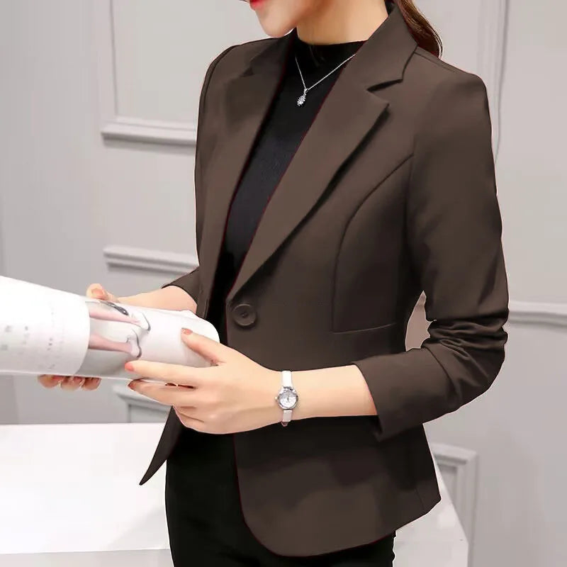 Black Women Blazer 2025 Formal Slim Blazers Lady Office Work Suit Pockets Jackets Coat Female Wine Notched Blazer Jackets Femme