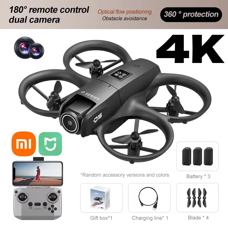 Xiaomi D16 Drone HD Dual Camera 8K Profesional Aerial 3 Battery Brushless Motor Optical Flow GPS Positioning Avoidance Drone TOP