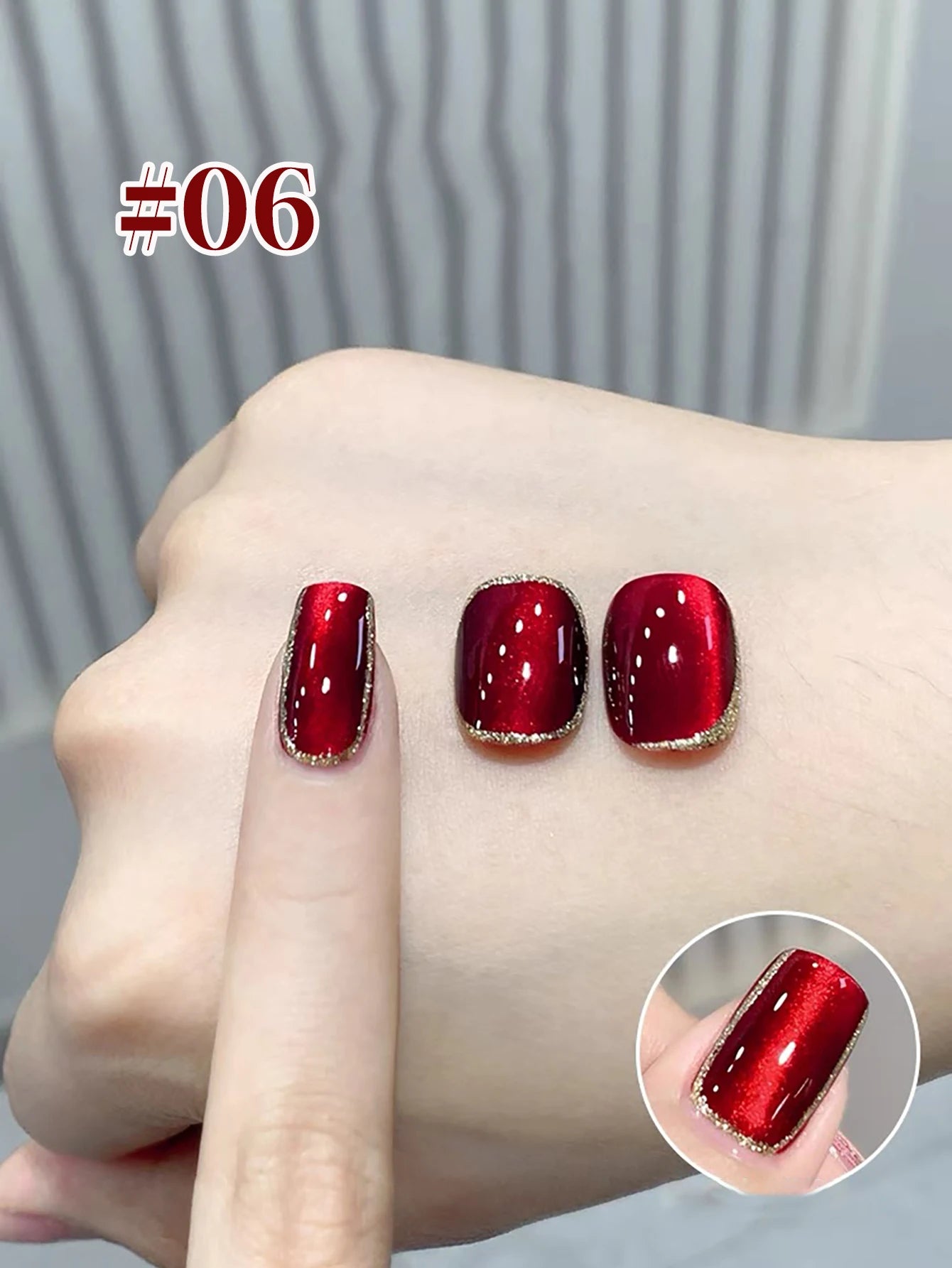MIANEL 12ML 1-21PCS Red Ocean Cat Eye Gel Nail Polish 2025 Flash Glass Beads Cat Magnetic Gel Red Nails Blue Nails Summer Nails