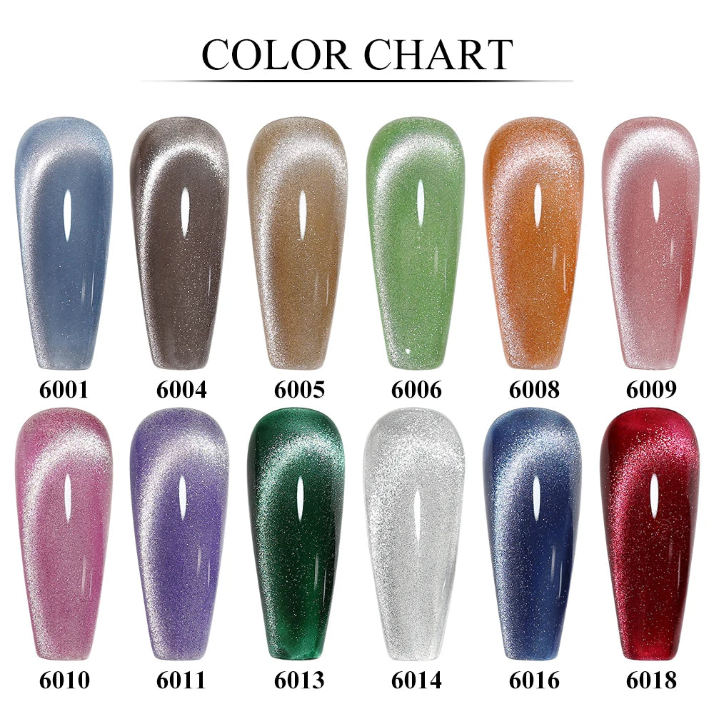 Clou Beaute Red Green Crystal Cat Eye Magnetic Gel Nail Polish 9D Galaxy Effect Holographic Reflective UV LED Varnish Nail Art