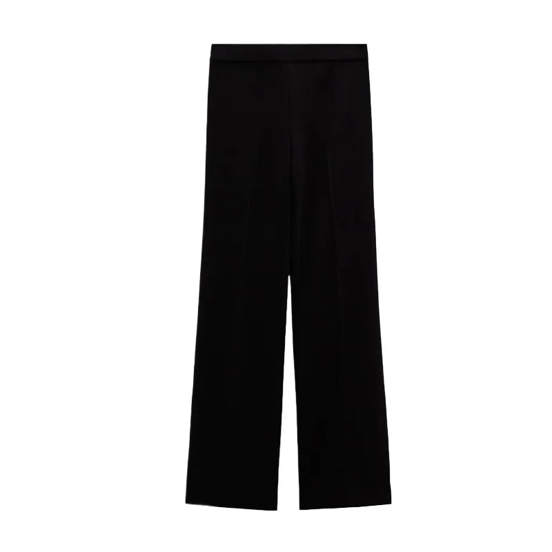 Women's Vest Coat Trousers Suit Sleeveless Lapel Belted Tuxedo Vest High Waist Zip  Fluid Straight Leg Pants Female Fashion Suit