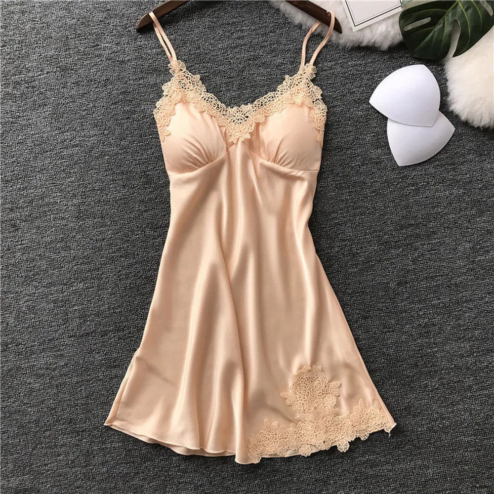 Sexy Lingerie Push up Underwear Lace Dress Robe Women Sleepwear Nightwear Pad Lingerie Sexy Garter Slip L