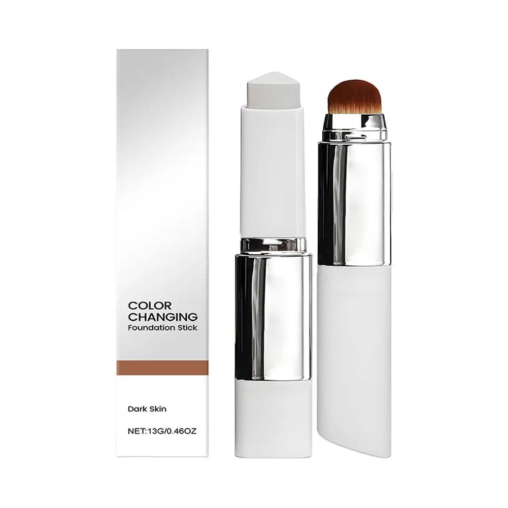 2-in-1 Color Changing Foundation Stick Lightweight Moisturizing Brightening Color Changing Foundation Makeup Base Cosmetics