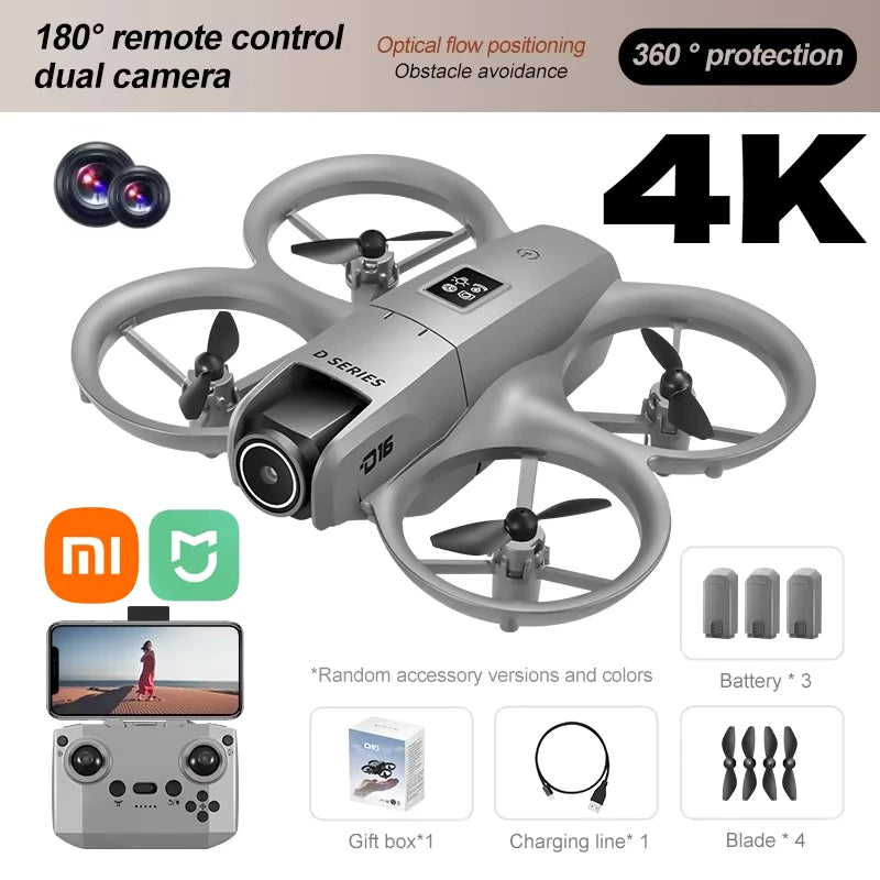 Xiaomi D16 Drone HD Dual Camera 8K Profesional Aerial 3 Battery Brushless Motor Optical Flow GPS Positioning Avoidance Drone TOP