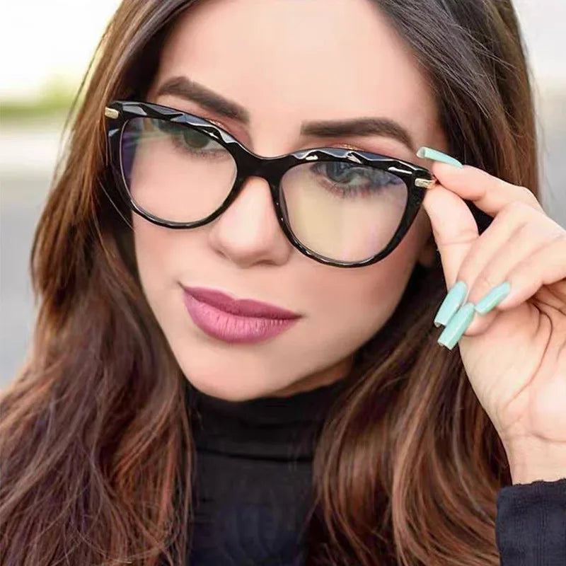 New Sexy Cat Eye Glasses Women Anti Blue Light Transparent Eyewear Brand Designer Vintage Clear Eyeglasses Optical Frame Oculos