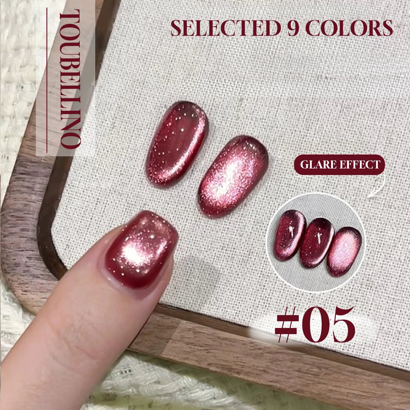 MIANEL 12ML 1-21PCS Red Ocean Cat Eye Gel Nail Polish 2025 Flash Glass Beads Cat Magnetic Gel Red Nails Blue Nails Summer Nails