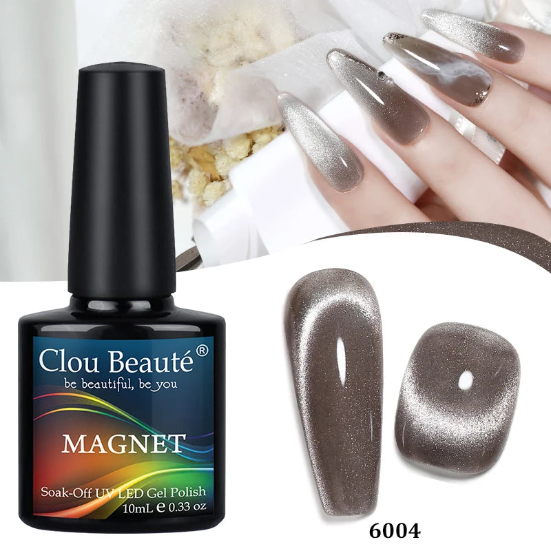 Clou Beaute Red Green Crystal Cat Eye Magnetic Gel Nail Polish 9D Galaxy Effect Holographic Reflective UV LED Varnish Nail Art